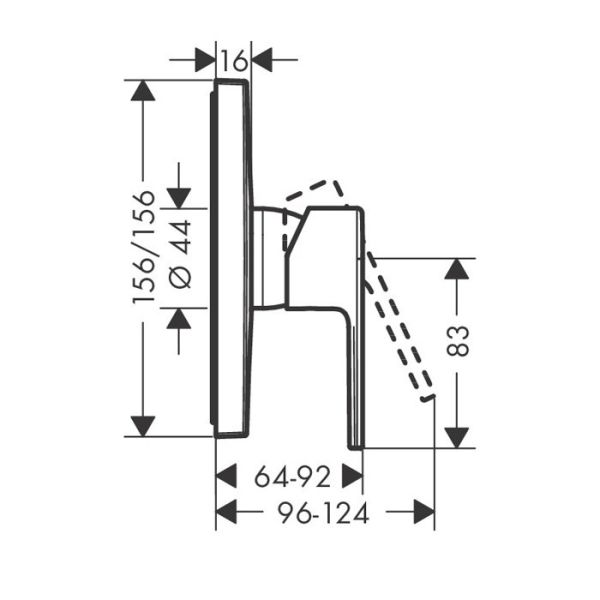 Смеситель для душа Hansgrohe Vernis Shape 71668670S черный