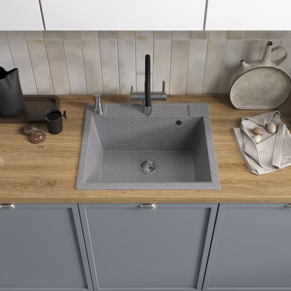 Мойка кухонная Reflexion Cubi 55-GR RX1555GR гравий