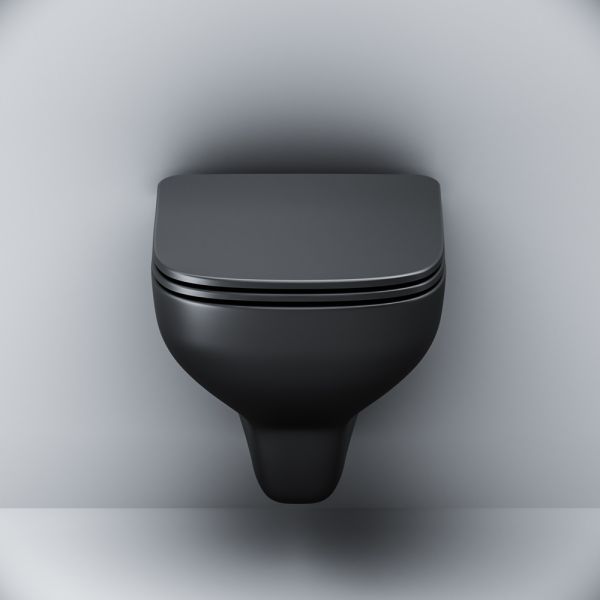 Унитаз подвесной Am.Pm X-Joy FlashClean с сиденьем микролифт чёрный матовый C85A1700MBSC