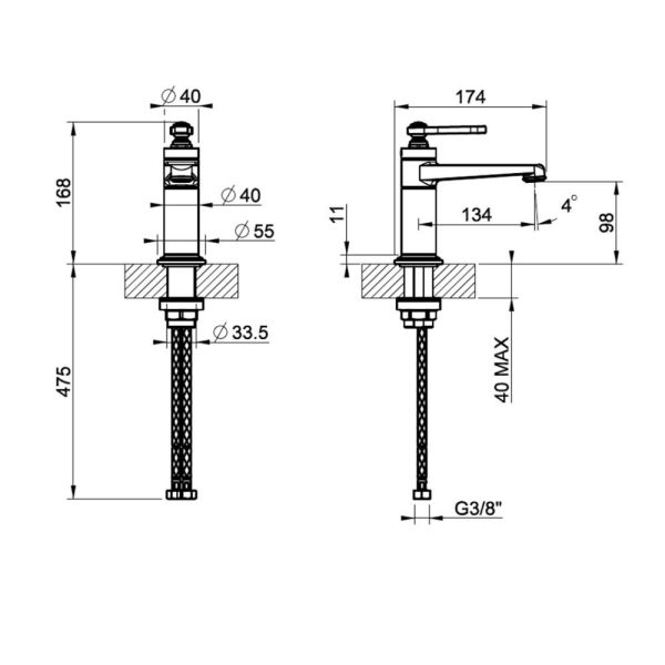 Смеситель для раковины Gessi Venti20 65002.031 хром