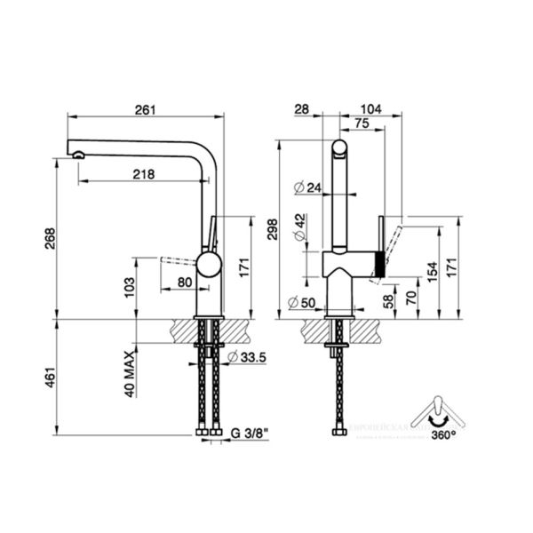 Смеситель для кухни Gessi Inciso 60471.031 хром