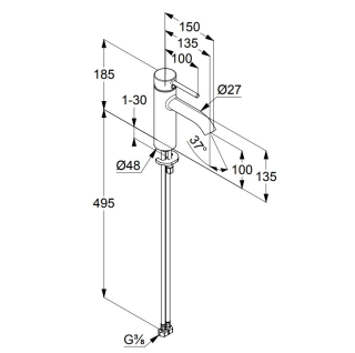 Смеситель для раковины Kludi Bozz 38282N576 брашированный никель