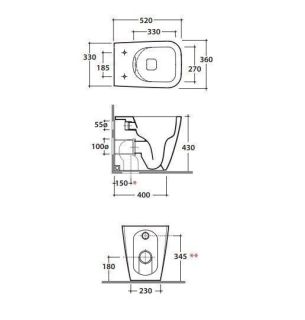 Унитаз Globo Stone  ST004AR черный
