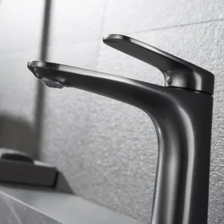 Смеситель для раковины Black&White Universe 8701MG оружейная сталь