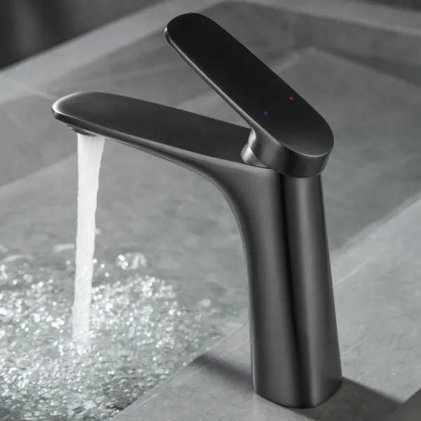 Смеситель для раковины Black&White Universe 8701MG оружейная сталь