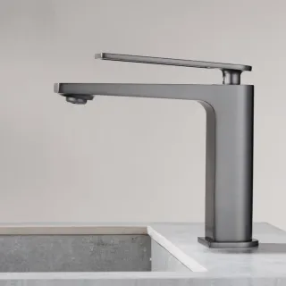 Смеситель для раковины Black&White Universe 9901MG оружейная сталь