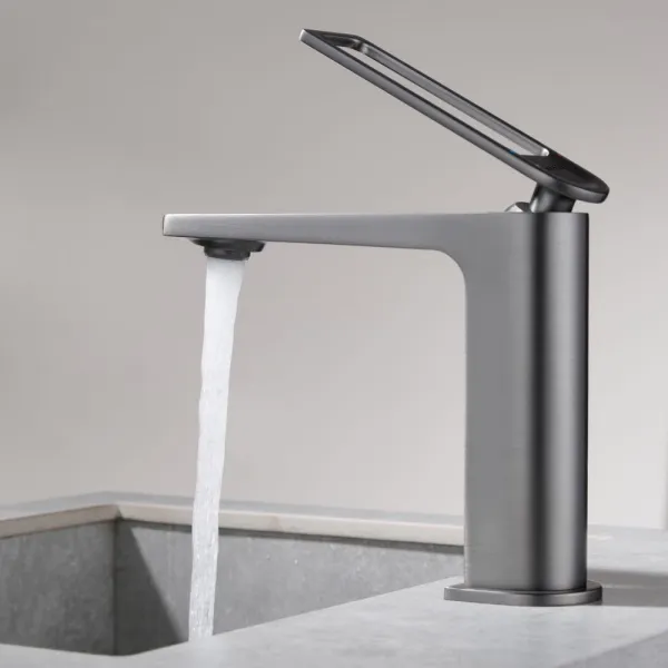 Смеситель для раковины Black&White Universe 9901MG оружейная сталь