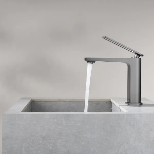 Смеситель для раковины Black&White Universe 9901MG оружейная сталь