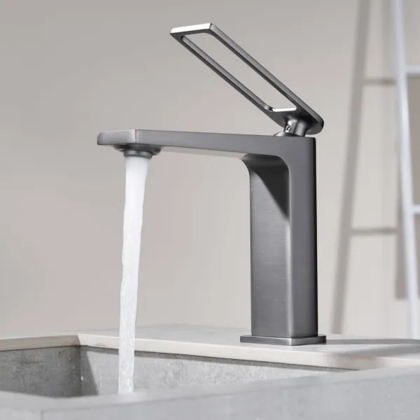 Смеситель для раковины Black&White Universe 9901MG оружейная сталь