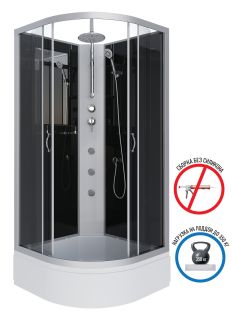 Душевая кабина Niagara NG-3501-14BKTG с гидромассажем 90x90см серебро/тонированное