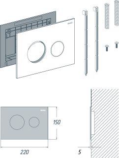 Клавиша смыва RIVO Touch Neo 303003 белый матовый