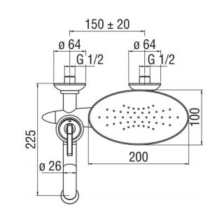 Смеситель Nobili Dubai DB00110/1CR для ванны с душем Смеситель Nobili Dubai DB00110/1CR для ванны с душем