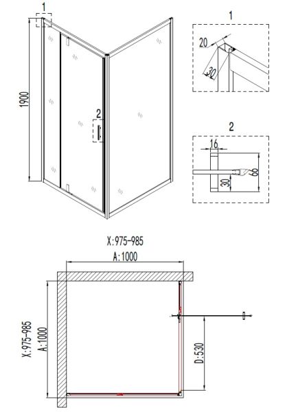 Душевой уголок NIAGARA NOVA NG-6602-08 100Х100