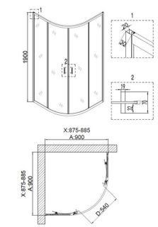 Душевой уголок Niagara Nova NG-6606-08 90x90 см
