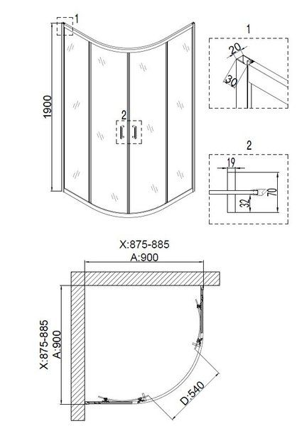 Душевой уголок Niagara Nova NG-6606-08 90x90 см