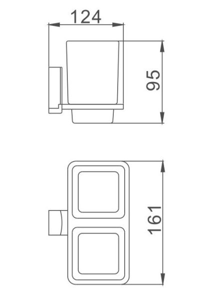 Стакан для ванной комнаты Haiba HB8808 двойной хром