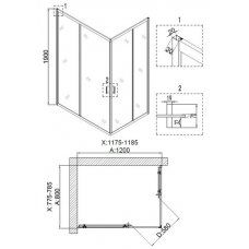 Душевой уголок Niagara NOVA NG- 6610-08 120x80 см