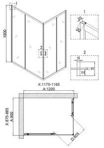 Душевой уголок NIAGARA NOVA NG-6611-08 120x90 см
