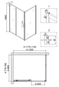 Душевой Уголок NIAGARA NOVA NG-6612-08 120x80 см