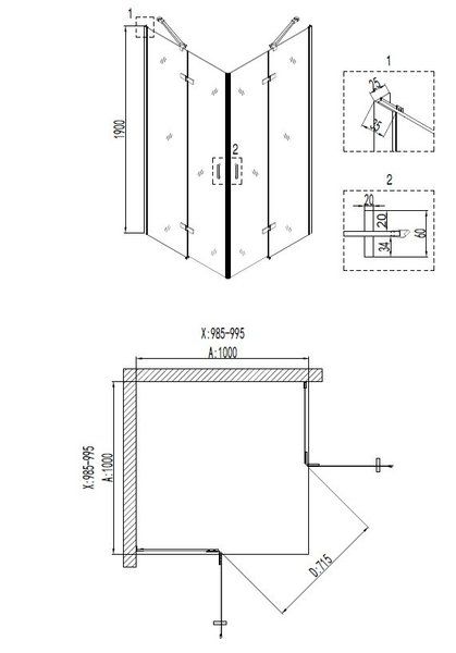 Душевой уголок NIAGARA NOVA NG-6614-08 100x100 см