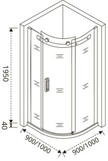 душевой уголок Good Door GALAXY R-100-C-B