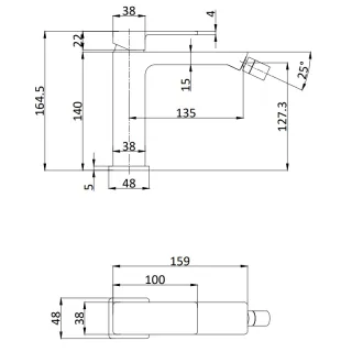 Смеситель для биде AQUAme Savona AQM6816CR хром