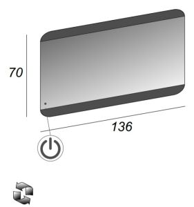Зеркало с LED подсветкой Cezares 136x70 Vague 45006