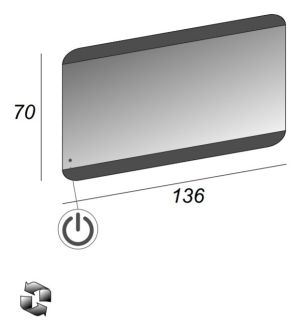 Зеркало с LED подсветкой Cezares 136x70 Vague 45006