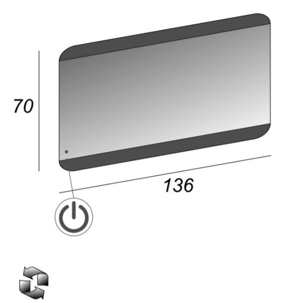 Зеркало с LED подсветкой Cezares 136x70 Vague 45006