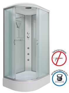 Душевая кабина Niagara NG-33094-14RG с гидромассажем 100x90см серебро/матовое