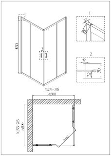 Душевой угол Niagara Nova 6688-08 стекло прозрачное профиль хром 80x80см Душевой угол Niagara Nova 6688-08 стекло прозрачное профиль хром 80x80см