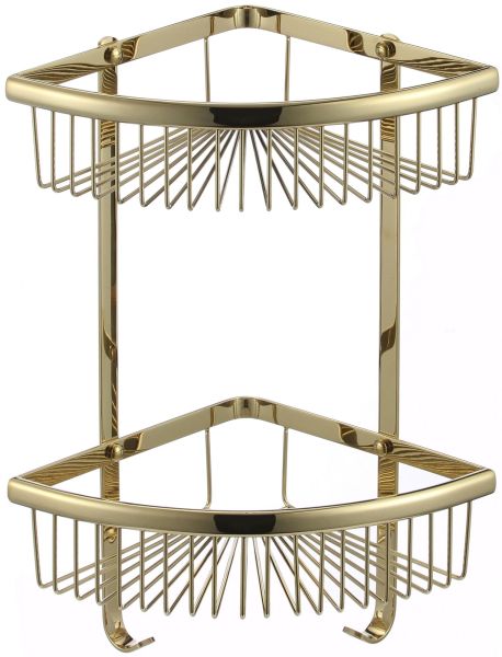 Полка решетка угловая двойная Savol (S-B5854-2) золото