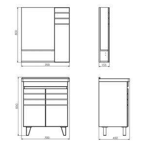 Зеркало-шкаф Comforty Нарва00-00015235 70 см белый