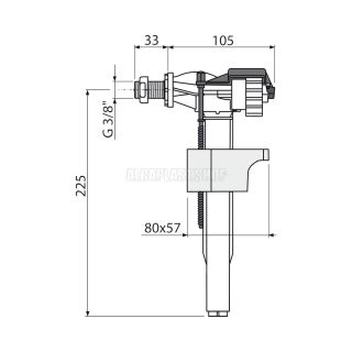 Впускной механизм AlcaPlast с боковой подводкой и металлической резьбой (для пластиковых бачков и скрытых систем инсталляции) A16M-3/8" Впускной механизм AlcaPlast с боковой подводкой и металлической резьбой (для пластиковых бачков и скрытых систем инсталляции) A16M-3/8"