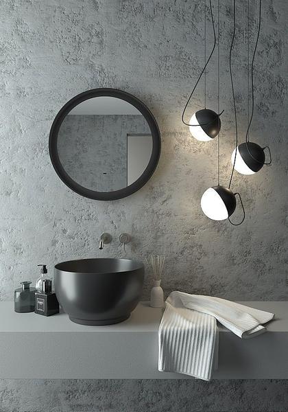 Зеркало с подсветкой Art&Max Napoli 60см серый матовый AM-Nap-600-DS-F