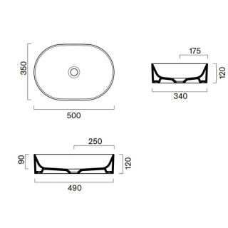 Раковина накладная Catalano Zero 0122500001 50 см белый