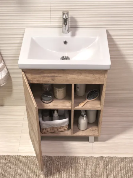 Тумба под раковину напольная Vigo Milos 316 60 см поставляется в разобранном виде дуб золотой