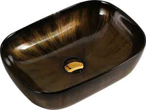 Раковина Milleau Miel MU0078B-GBG черный с золотом