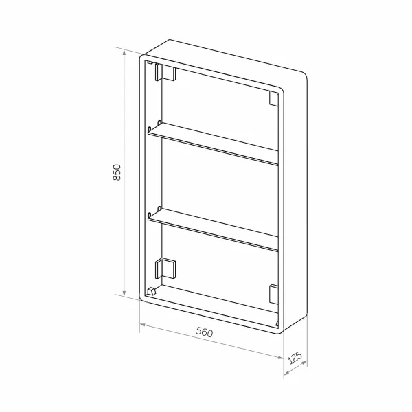 Зеркало-шкаф Reflexion Black 56 RF2001BL с  подсветкой 56х85