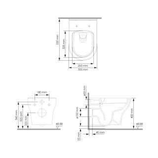 Подвесной унитаз WasserKRAFT Berkel H001.E034 безободковый с крышкой белый