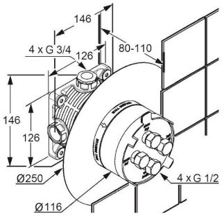 Универсальный внутренний блок DN 20 Kludi Flexx Boxx 88011 Универсальный внутренний блок DN 20 Kludi Flexx Boxx 88011