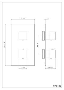 Встраиваемый смеситель для душа Kerama Marazzi Futura 67648EKM.21.018 с термостатом хром
