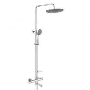 Душевая стойка Swedbe Hermes 9090G1GH с термостатическим смесителем для ванны хром/серый