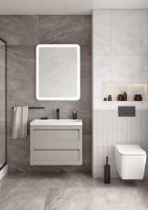Подвесная тумба под раковину Art&Max Platino 58см светло-серый матовый AM-Platino-580-2C-SO-GCM