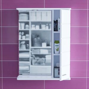 Зеркальный шкаф с подсветкой СанТа Омега 107004 60см правый белый