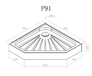 Душевой поддон Cerutti SPA P91C 90x90см