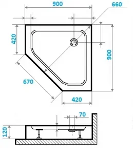 Душевой поддон Cerutti SPA P91C 90x90см
