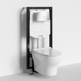 Система инсталляции с унитазом WasserKRAFT Vils 56TLT.010.ME.CH04.H001 кнопка смыва хром
