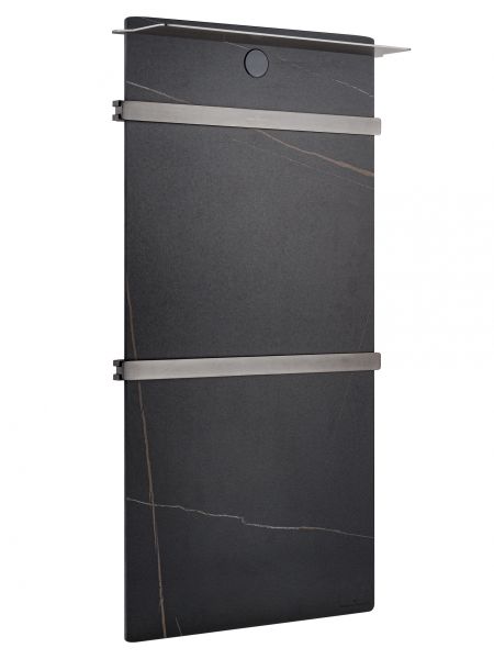 Полотенцесушитель электрический Wonzon & Woghand Stuttgart WW-A504-GM 43x80 см с каменной плитой чёрный мрамор/тёмный графит