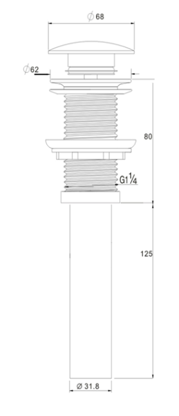 Донный клапан для раковины D&K DC9025 чёрный